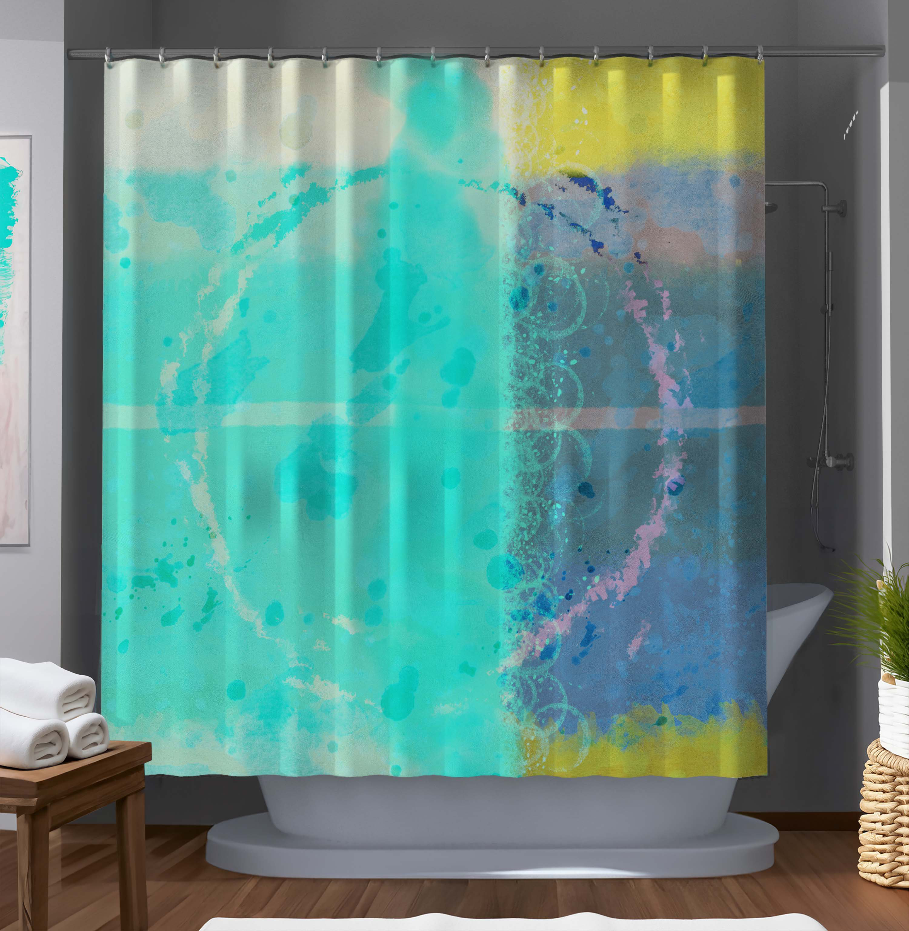 East Urban Home Capressa Abstract Shower Curtain Wayfair