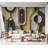 Peel & Stick Abstract Wall Mural - Gold Marble Geometric Pattern-824219042