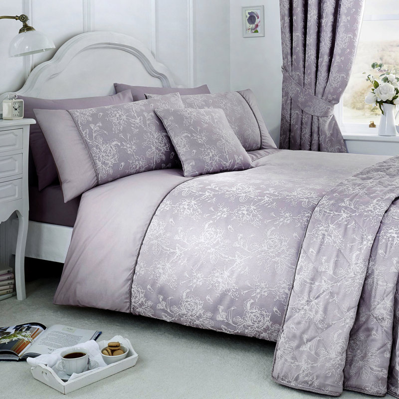 Khaleesi Cotton Blend Room Darkening Curtain Pair, 168 W x 183 D cm, Lavender