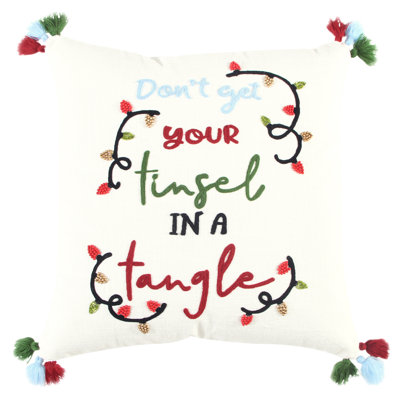 Embroidered Cotton Throw Pillow