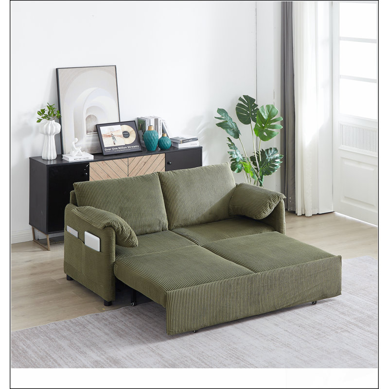 Canapé-lit avec couchette réglable 3-en-1, Vert
