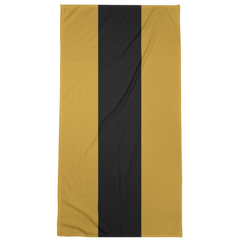 Cotton Blend Beach Towel, Dark Gold/Black