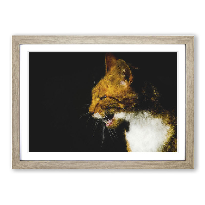 Portrait of a Cat Vol.5 - Framed Print, 36cm H x 48cm W x 2cm D, Oak Framed
