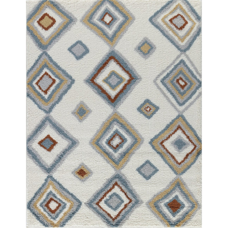 Ivoire 5 pi 3 po X 7 pi Tapis à poils longs, Rectangle 5 pi 3 po x 7 pi