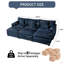 Canapé-lit modulaire surdimensionné à siège profond avec 3 repose-pieds et coussins moelleux, canapé-lit modulaire pour salon, appartement, combinaison de bricolage en chenille (modulaire)-1782405350