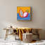 Motif géométrique orange, papaye rose, fruit du dragon, dessert, art moderne, multicolore, encadré sur toile-2004459162-2004459163