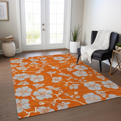 Tapis orange intérieur / extérieur lavable Inoa 