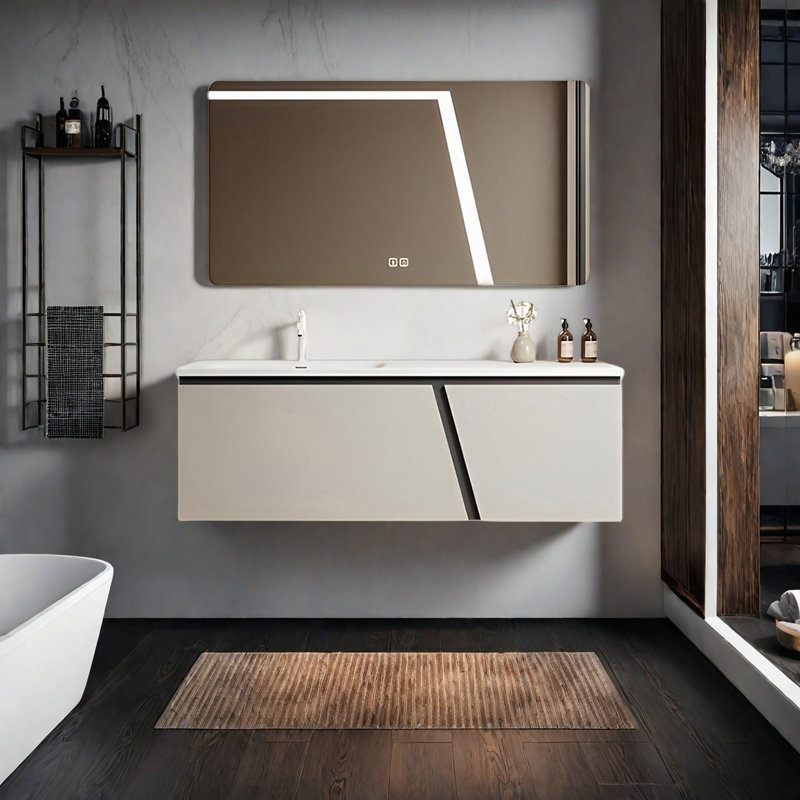 Simple and modern style bathroom cabinet, H 19,68 po x l 47,24 po x P 21,65 po