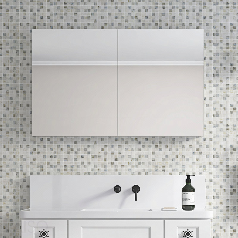 Pharmacie pour salle de bain avec cadre à miroir biseauté l 48 po x H 30 po