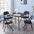 Folding Card Table And Chair Set Of 5 Portable With Padded Tabletop, No Assembly Required, Black