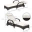 Outdoor Reclining Wicker Chaise Lounge With Adjustable Backrest, Thick Cushion, Armrests And Wheels For Comfortable Sunbathing