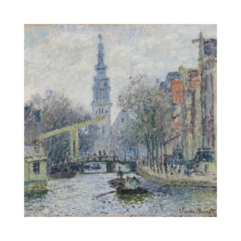 Canal a Amsterdam, 1874 - Giclée sur toile tendue avec châssis, H 12 po x l 12 po