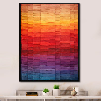 Cubic Rainbow Seven Lines - Abstract Shapes Wall Art Living Room