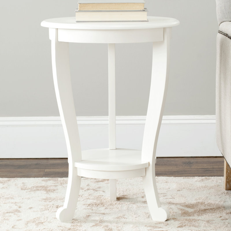 Bain Solid Wood End Table, Distressed Cream