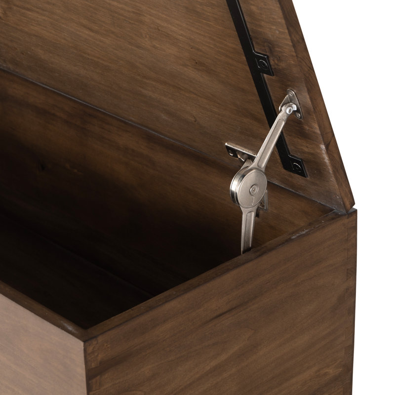 Trey Blanket Chest, Auburn Poplar/Black Leather/Natural Iron