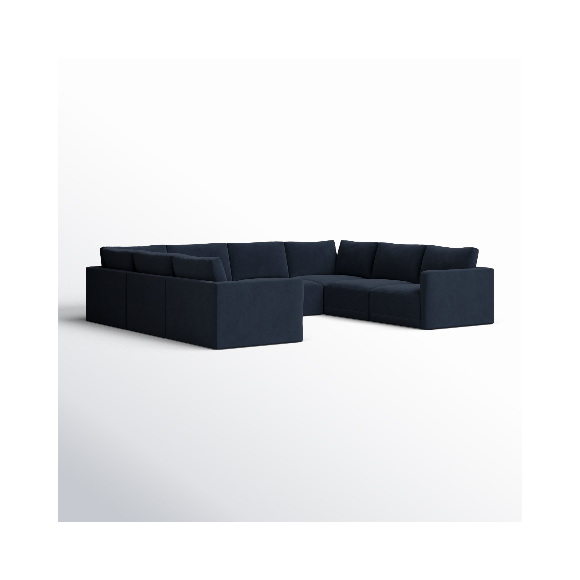 Deirdre Modular Upholstered U-Sectional, Navy