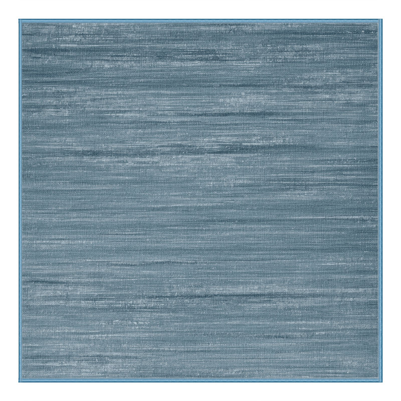 Machine Washable Solid Blue Area Rug, Square 7'