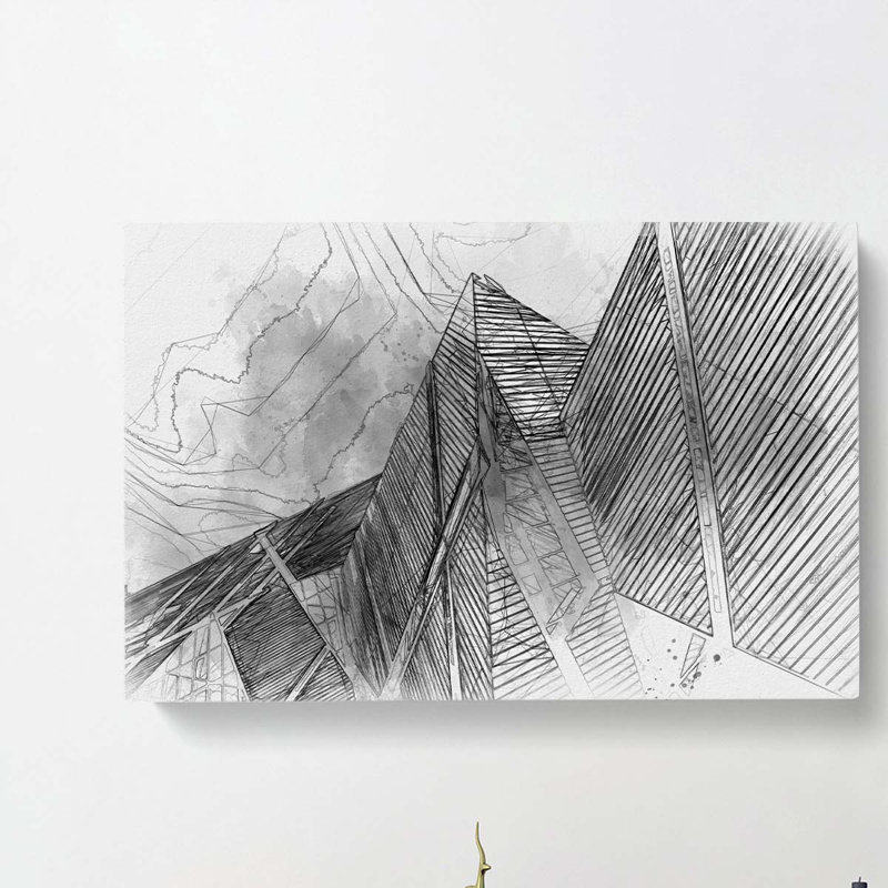 Architecture Sketch Vol.30 In Abstract - Wrapped Canvas Print, 60cm H x 91cm W x 3cm D