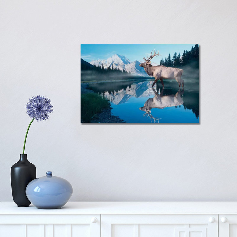 Reflections of Glacier 1 Piece Wrapped Canvas Wall Art, 30.48 cm H x 45.72 cm W