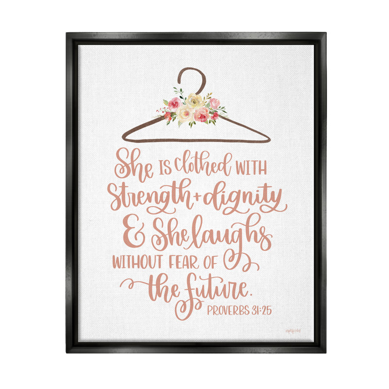 «Proverbs Verse Uplifting Contemporary Calligraphy Floral Design» par imperfect Dust, reproduction sur toile flottante