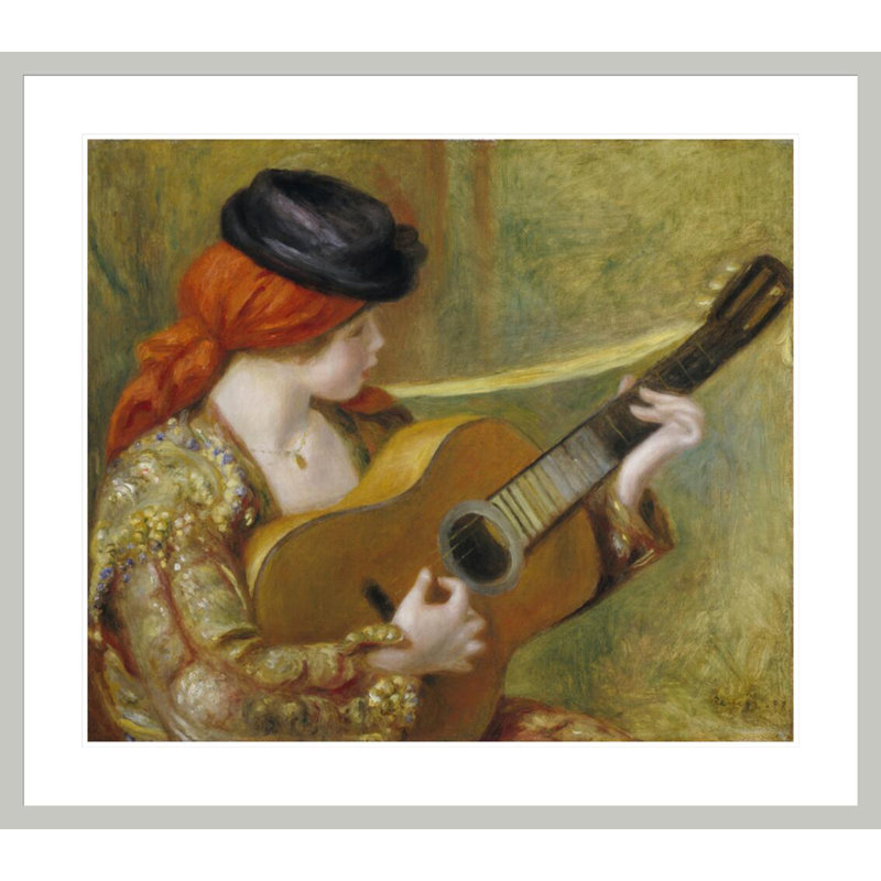 «Jeune Espagnole jouant de la guitare» par Pierre-Auguste Renoir, reproduction giclée encadrée, 33,5 po H x 37,96 po L