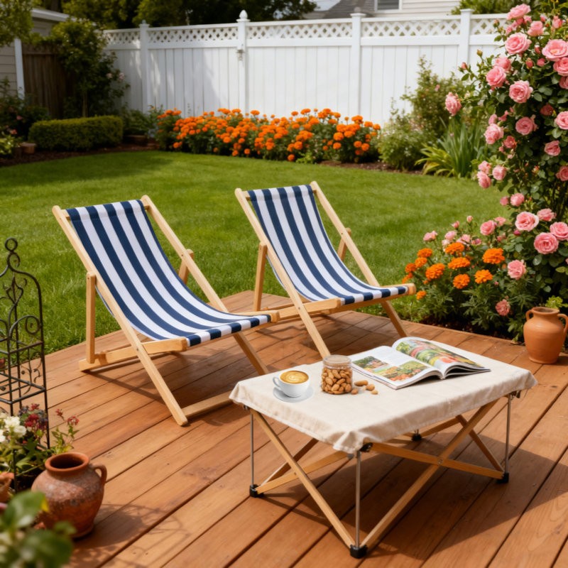 Ensemble de 2 chaises longues réglables pour patio, plage et piscine