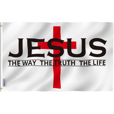36 "H 36" x l 60 "Jesus The Way The Truth The Life Flag"