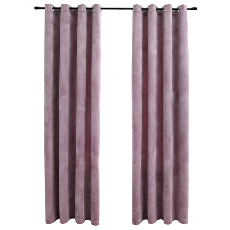 Laurine Blackout Curtain Pair, Width 140 x Drop 175cm, Antique pink