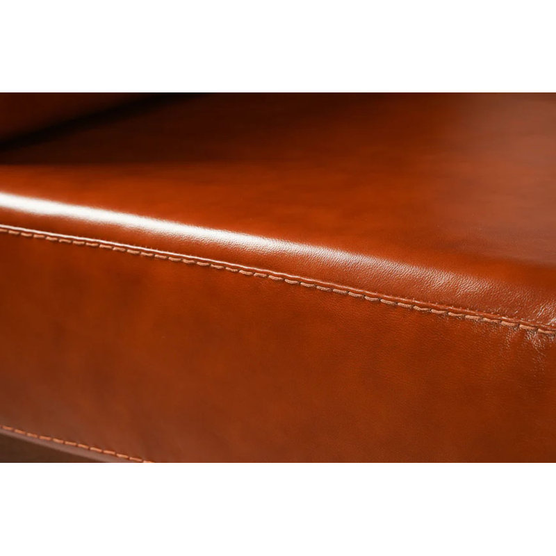 Causeuse Edehard, Cuir véritable brun