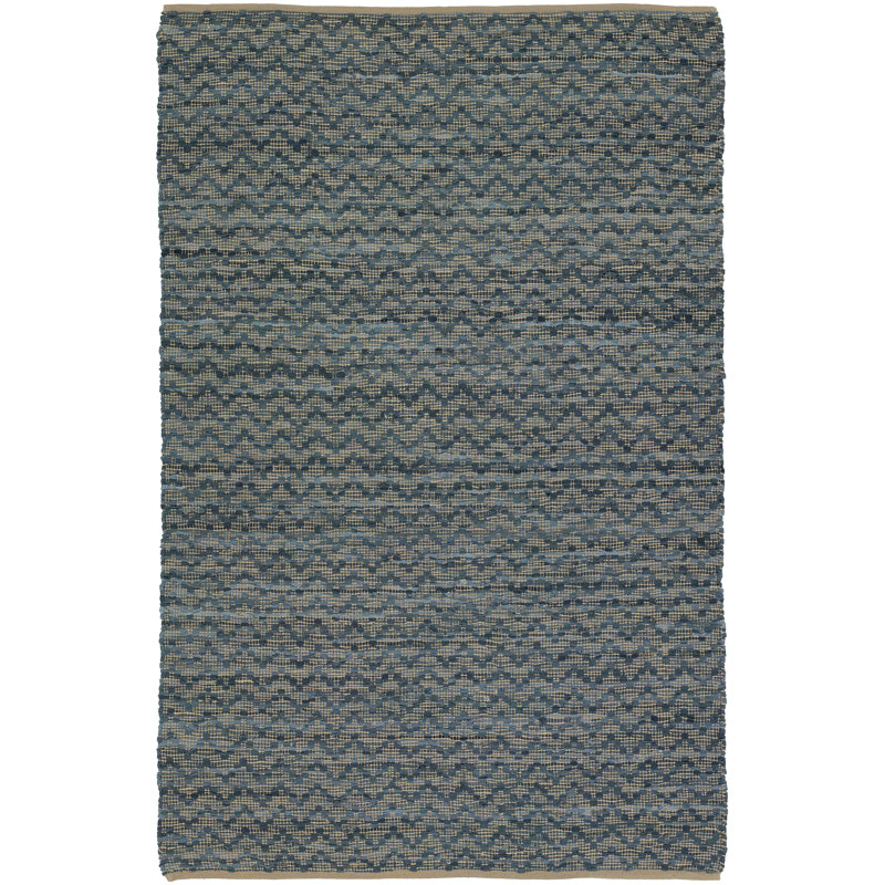 Tapis à chevrons gris, 7 pi 9 po X 10 pi 6 po