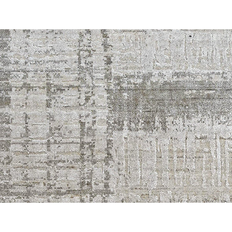 Hand Knotted Area Rug in Ivory/Camel, Rectangle 6' x 9'