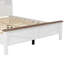 Lit plateforme rustique pleine grandeur avec porte de grange coulissante double et accessoire de chargement, lattes de bois supportées, blanc et support, blanc et brun-1120844905