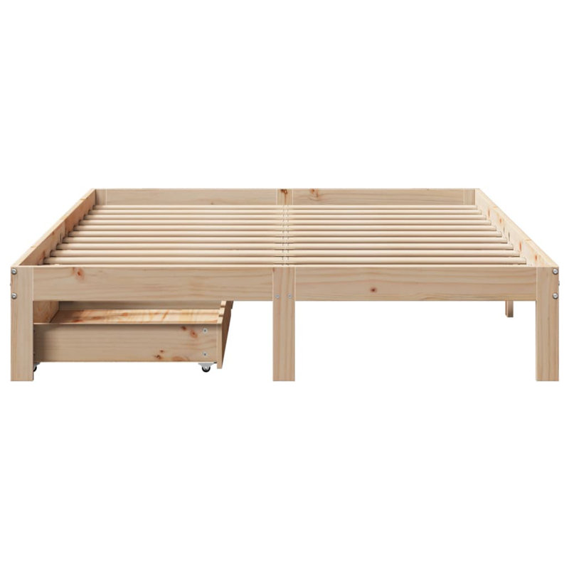 Storage Bed, European Double (140 x 200 cm), Brown