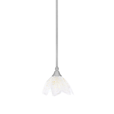 Stem Hung Mini Pendant With 7" Gold Ice Glass
