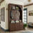 49" Farmhouse Arched Hall Tree With Storage Bench And 3 Cabinets For Entryway-1144677438