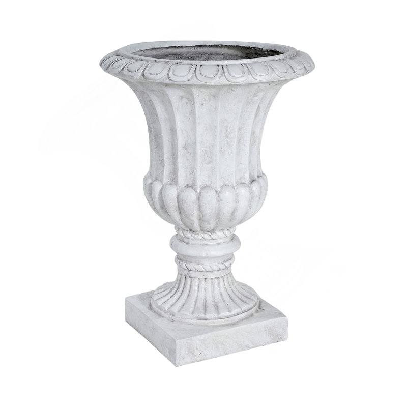 Urne de jardin pour l'extérieur, blanc antique, Blanc antique