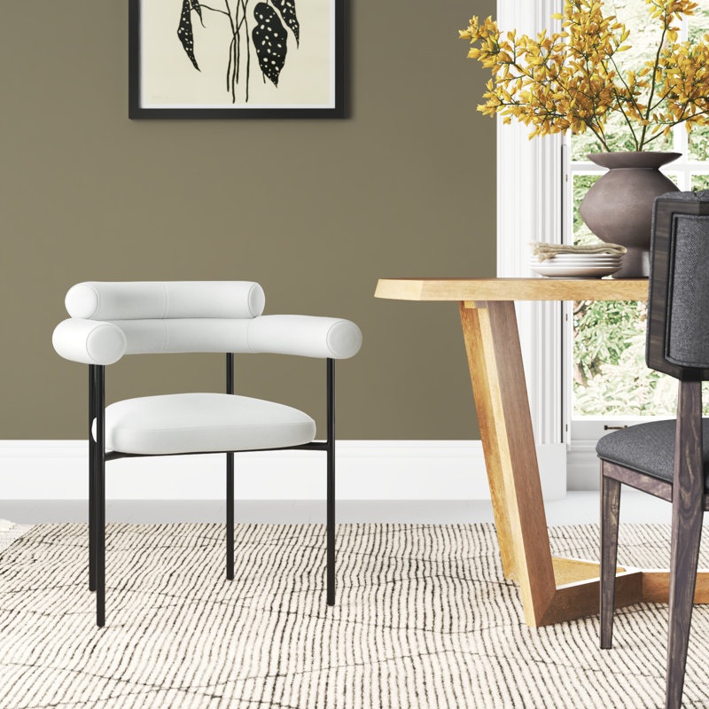 Bellport Curved Back Dining Chair, White Linen
