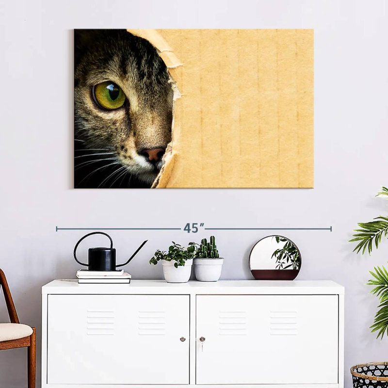 Hole Peeking Cat, 26" H x 39" W