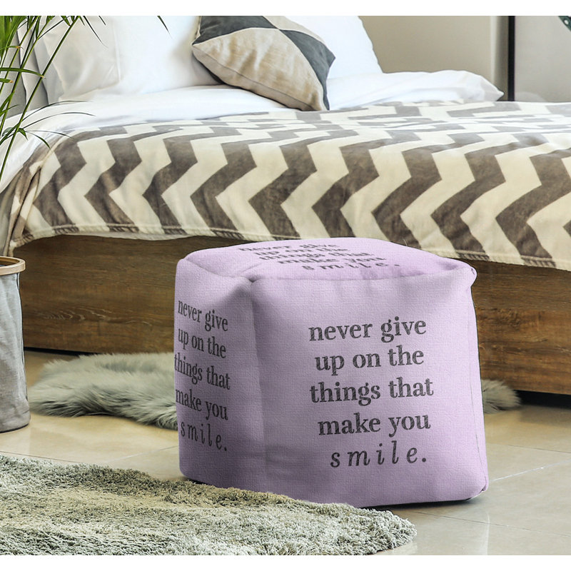 Repose-pieds cube, Mauve / Noir