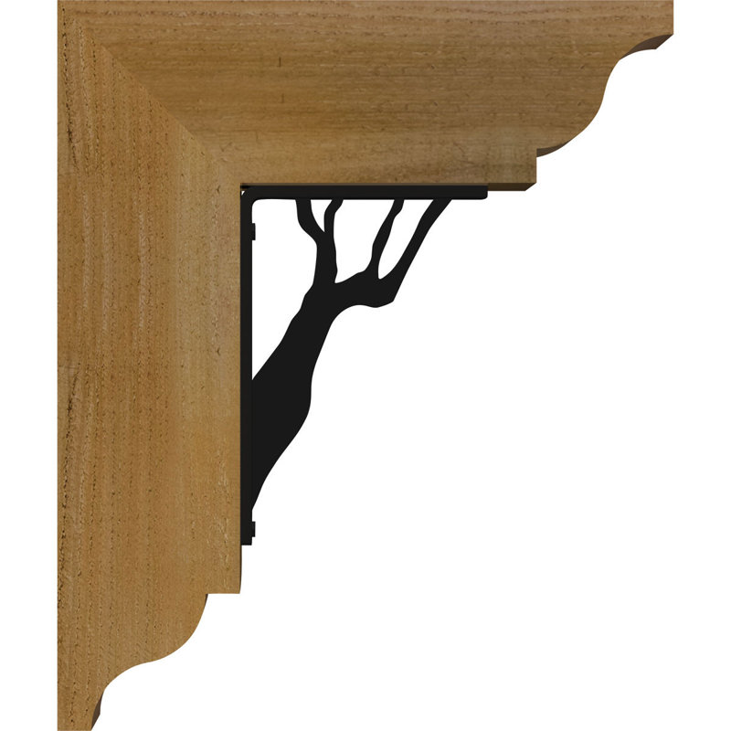 Support traditionnel en fer Damon, H 20 po x P 18 po, Cèdre rouge de l'Ouest l 3 1/2 po x T 4 po (lisse