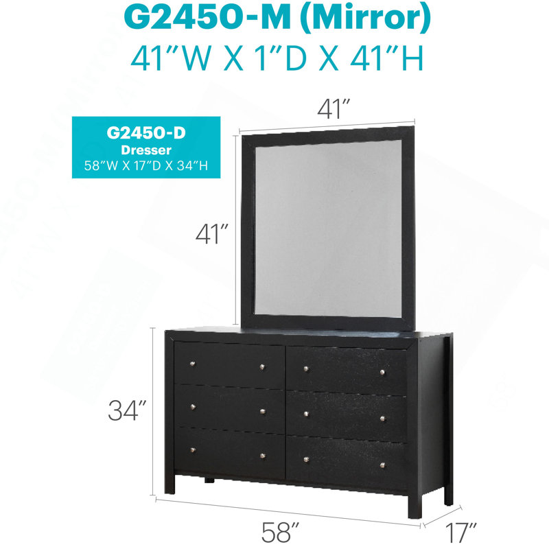 Commode 6 tiroirs avec boutons ronds