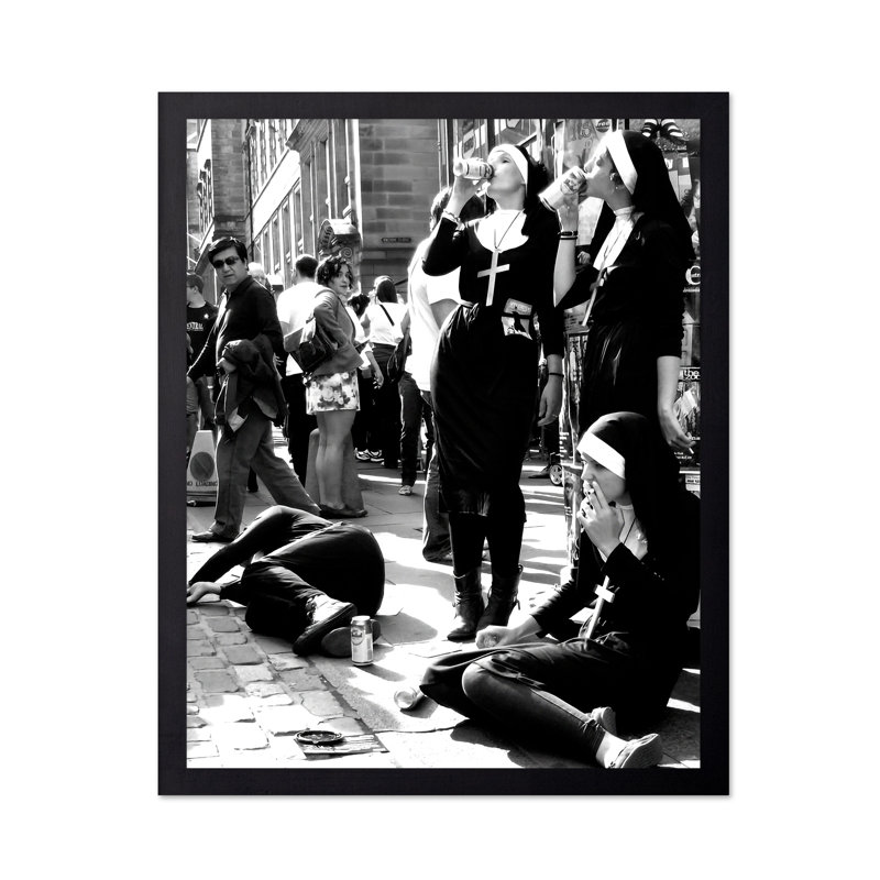 Fumeurs nonnes No6, Black Framed, Poster, 18"H x 24"W