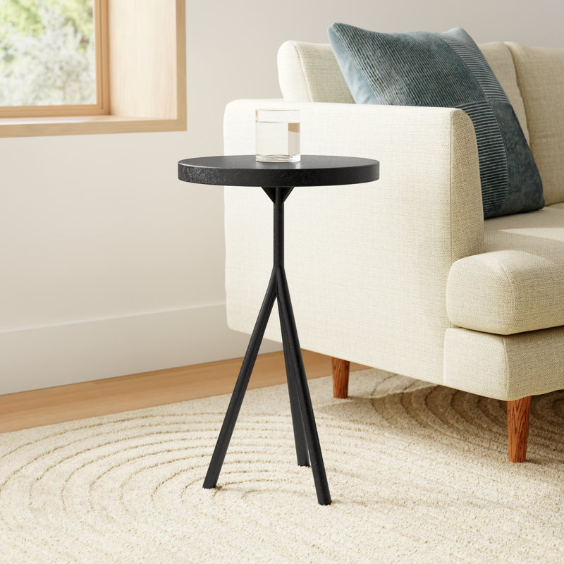 Bluestone Round Pedestal End Table with Tripod Base