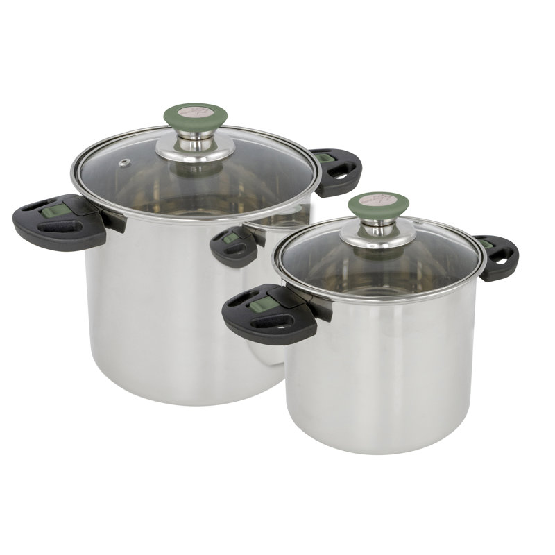 Symple Stuff Crippen Non-Stick Stainless Steel Pot Set