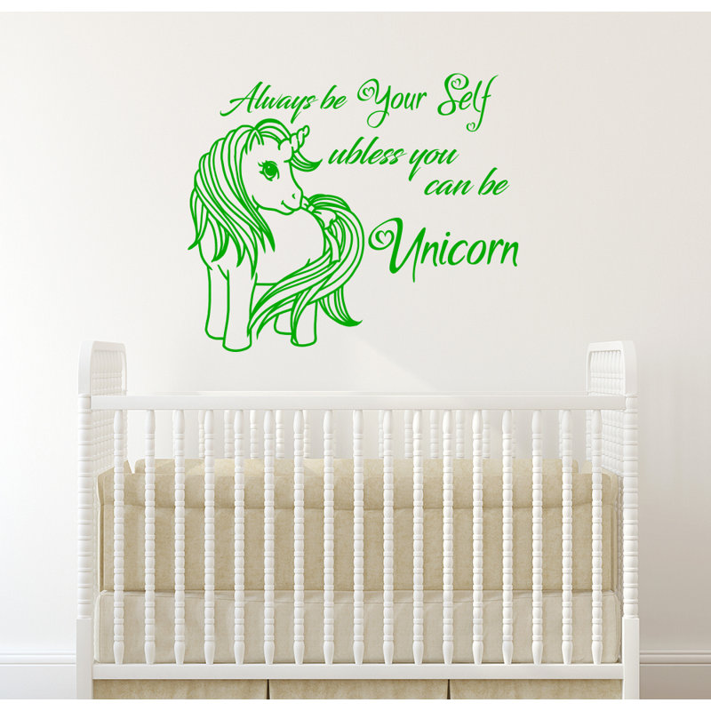 Décalcomanie murale chambre de bébé licorne, Vert tilleul