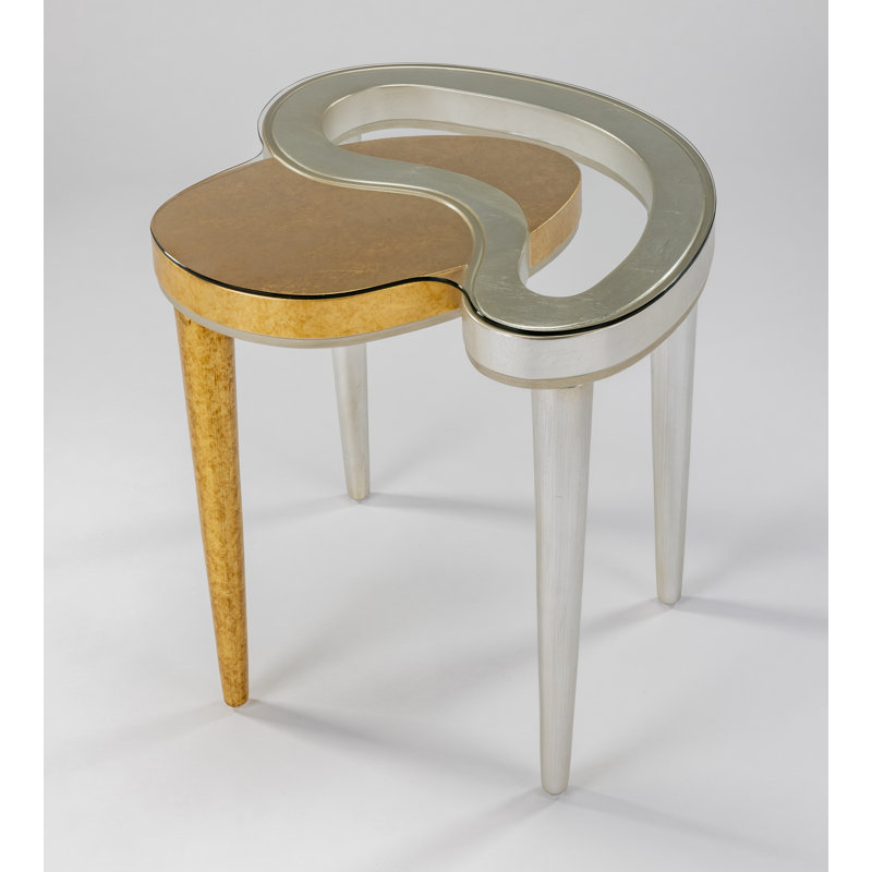 End Table, Silver/Gold