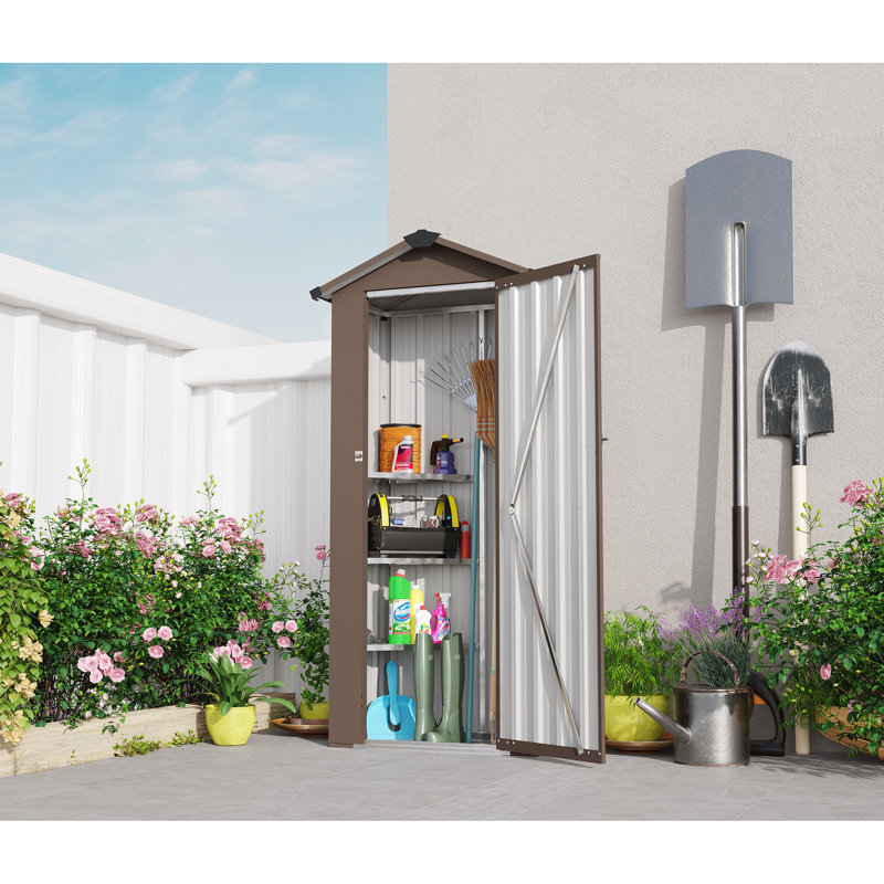 Tôle de fer galvanisé Campcraft de haute qualité, conception imperméable, espace intérieur raisonnable, équipée d'un système de verrouillage solide, facile à assembler et à déplacer, petite remise de jardin compacte en métal