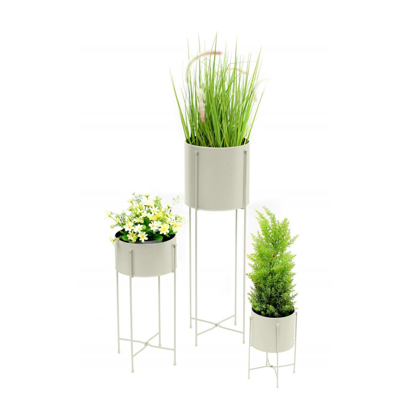 Metal Pot Planter, Cream