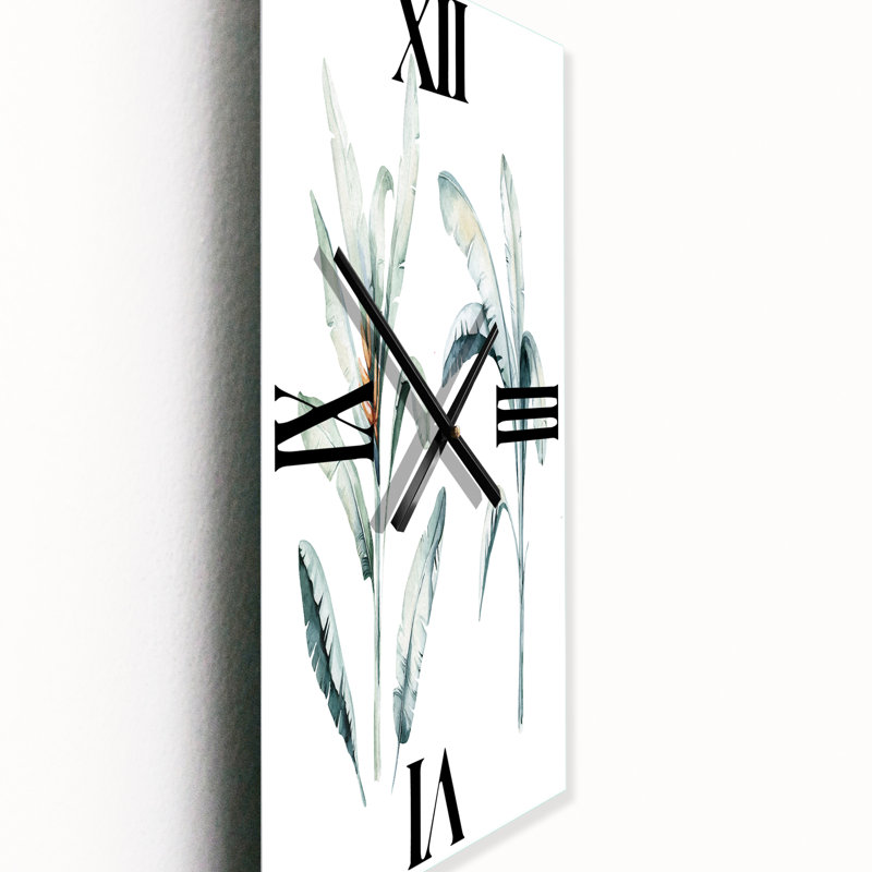 Horloge murale feuilles tropicales de la jungle, Petit