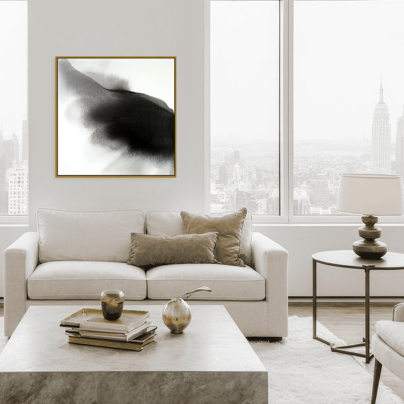 Abstract The Darkness Always Leads to Light by  - Picture Frame Graphic Art, 12" H x 12" W x 2.375" D, Black